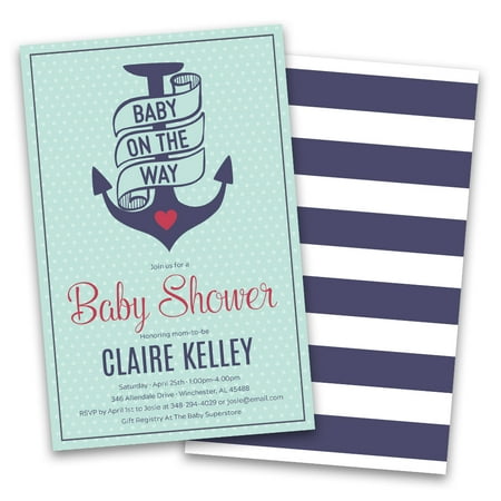 Personalized Nautical Personalized Baby Shower Invitations Walmart Com Personalized Nautical Personalized Baby Shower Invitations Walmart Com