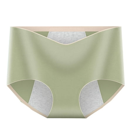 Scyoekwg Seamless Underwear for Women High Waisted Underwear Stretchy Comfort Solid Color Ladies Underpants Hipster Panties (Green XL)