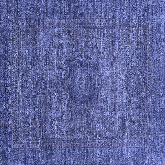 Ahgly Company Indoor Square Abstract Blue Modern Area Rugs, 4' Square