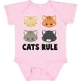thumbnail image 3 of Inktastic Cats Rule with Cat Heads Boys or Girls Baby Bodysuit, 3 of 5