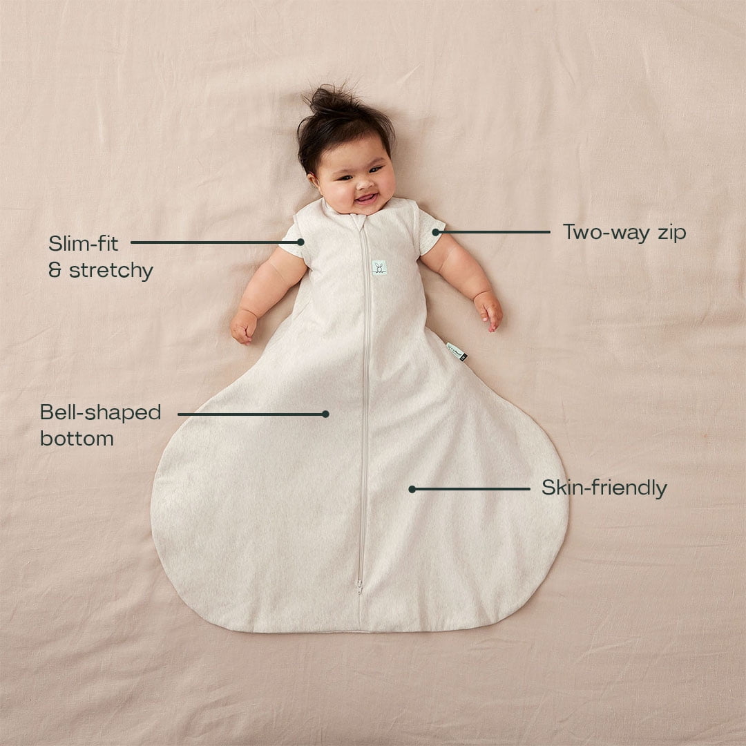 ergoPouch 2.5 TOG Hip Harness Jersey Swaddle Bag - Our Baby Swaddle Provides a Snug and Gentle Sleep - Swaddle for Baby Made of Organic Cotton & Breathable Material (8-24 Months, Oatmeal Marle)