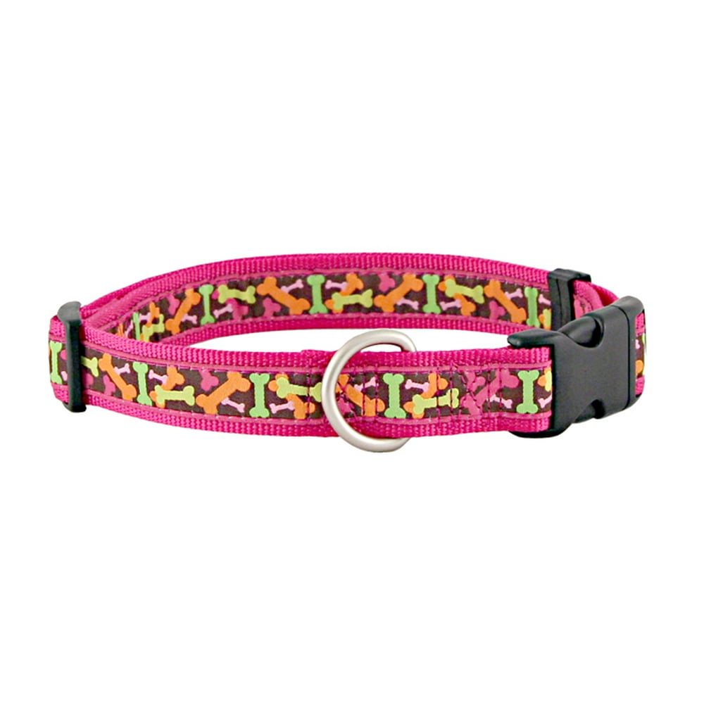 Bones Galore Jacquard Ribbon Dog Collar Closeout