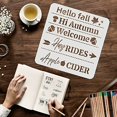 thumbnail image 3 of Fall Theme Stencil 11.8x11.8inch Hello Fall Autumn Welcome Sign Stencils Plastic Hay Rides Stencil Apple Cider Sign Reusable Fall Stencils for Painting on Wood Floor Wall and Tile, 3 of 9