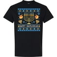 thumbnail image 3 of Inktastic Happy Hanukkah Sweater Style Design with Menorah and Dreidel T-Shirt, 3 of 5
