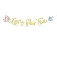 thumbnail image 1 of Banner Let's Par Tea Party, decoración dorada con purpurina, 1 of 6