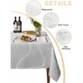 thumbnail image 2 of Grey Geometric Table Cloth, Modern White Stripe Abstract Distortion Art Waterproof Tablecloth for Square Tables, Reusable Washable Fabric Table Cover for Restaurant Kitchen Dining Tables 54"x54", 2 of 6