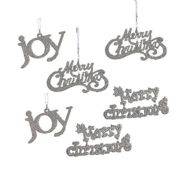 6 Pcs Ornements Suspendus Pailletés de Noël, pour Fenêtre Arbre Mur Décoration Maison