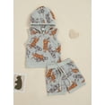 thumbnail image 2 of Bagilaanoe 2pcs Infants Boys Girls Summer Outfit Sets Baby Tiger Printed Sleeveless Hooded Tank Tops + Elastic Waist Shorts, 2 of 9