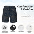 thumbnail image 3 of Fuzoiu Vintage Chrysanthemum Print Men's Swim Shorts,Quick-Dry Double-Layer Swim Trunks,Board Trunks,Beach Shorts Swimwear Bathing Suits-X-Large, 3 of 6
