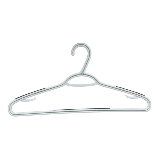 Mainstays, Adult Non-Slip TPR Plastic Hanger, 20 pack, White and Grey Color