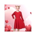 thumbnail image 2 of Sunny Fashion Girls Dress Red Lace Floral Hollow Back Formal Evening Long Sleeve 10 Years, 2 of 8