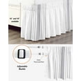 thumbnail image 3 of Modern Gray Striped Bed Skirt California King Size 16" Drop Simple White Background Ruffled Wrap Around Bed Skirts Adjustable Elastic Bedskirt Dust Ruffle for California King Size Bed, 3 of 7