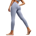 thumbnail image 2 of Qulqfy Stretch Womens Yoga Leggings High Waisted Petite Tummy Control Light Blue Athletic Cycling Tights S, 2 of 6