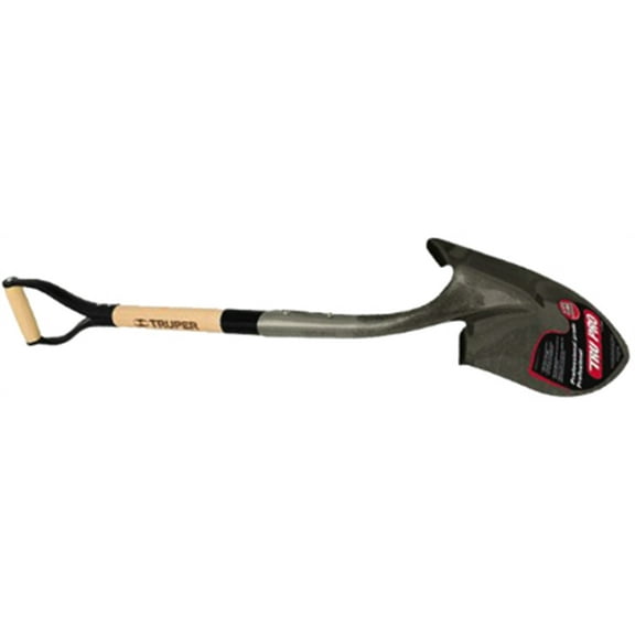 Truper Shovel DHRP Tru-Pro Round Point D-Handle - Wood Handle - 30-Inch, Gray, Black