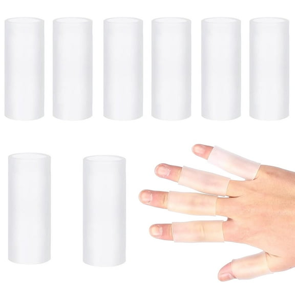 10 Pcs Finger Sleeve Protectors,Bexikou Finger Protectors Finger Bandage,Silicone Finger Sleeve Cushions and Protects, Provide Relief for Finger Cracking, Corns, Blisters and Calluses Protect