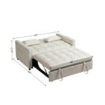 thumbnail image 6 of Sofa Bed, Sleeper Sofa, Convertible Couch&nbsp;3-in-1 with Adjustable Backrest (105°/138°/180°), Velvet Pull Out Couch with Storage Pockets, Supports 600 lbs, Cream, 6 of 7