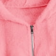 thumbnail image 6 of Valora Fuzzy Cropped Zip Hoodie for Daily Wear with Lined Sweatshirt—Soft Long Sleeve Solid Color Fall Fashion for Women Light Pink XL, 6 of 9