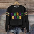 thumbnail image 4 of MSJUHEG Mardi Gras Outfit for Women Mardi Gras Shirt Women's Carnival Print Crew Neck Long Sleeve Top Long Sleeve Shirts for Women Hoodies for Women Black L, 4 of 4