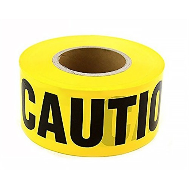 Hardex Yellow "Caution" Barricade Tape 3" X 1000' â€¢ Flashing Yellow