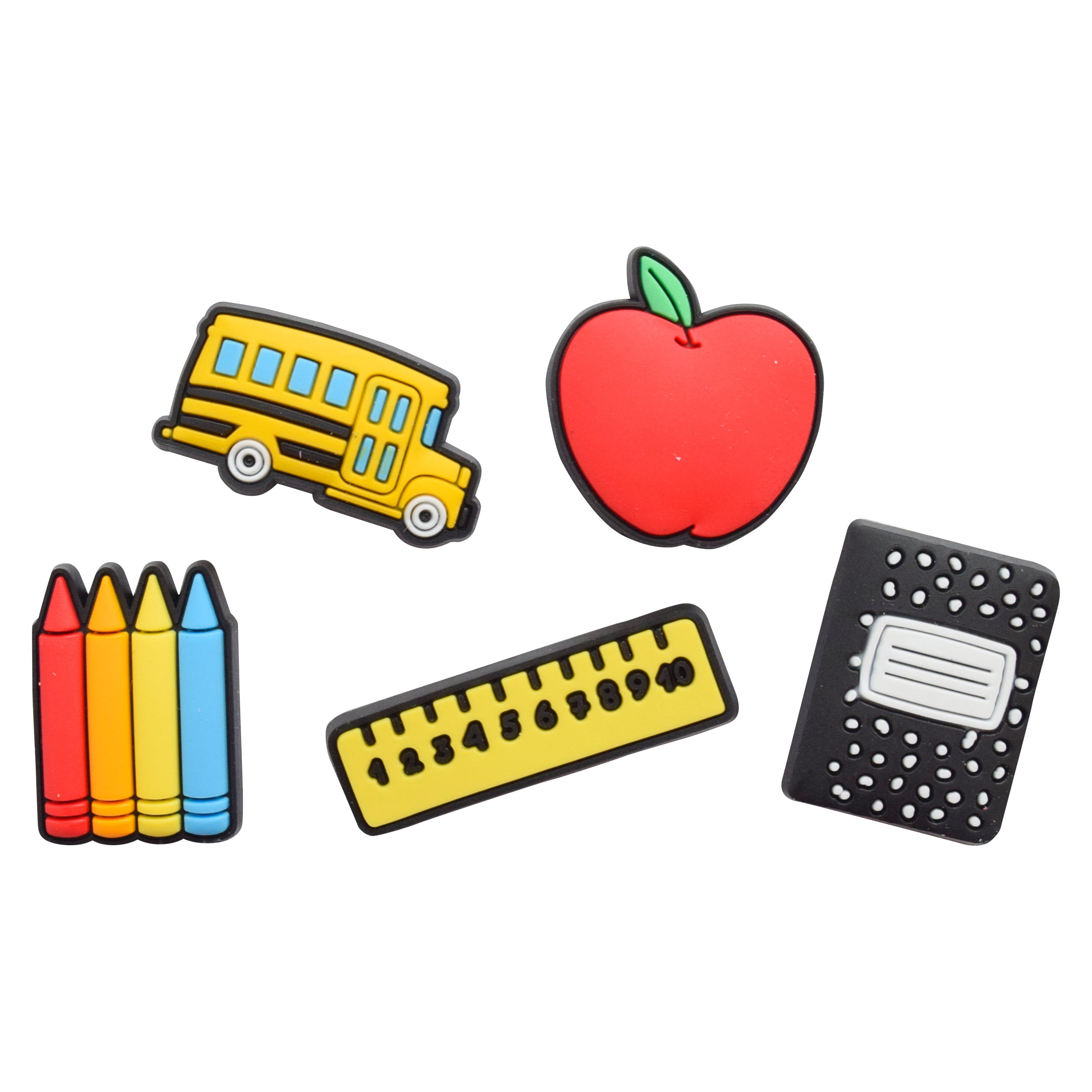 Art 101 School Themed Charms-Pencil Case Accessory, Back to School, 5-Pack