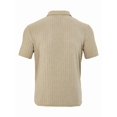 thumbnail image 6 of Mens Casual Shirt Summer Short Sleeve Vacation Button Beach Knit Stretchy Golf Shirts Khaki XL, 6 of 9