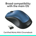 thumbnail image 5 of Logitech M310 Wireless Mouse, 2.4 GHz with USB Nano Receiver, 1000 DPI Optical Tracking, 18 Month Battery, Ambidextrous, Peacock Blue, 5 of 7