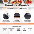 thumbnail image 5 of Hamilton Beach Aluminum Fry Pan 2pc Set 9 & 11 Inch with Riveted Fixed Handle, Nonstick Coating & T Box Packing, Ideal for Searing Sautéing, Easy to Clean & Heat Resistance (Black & Copper), 5 of 7