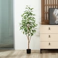 thumbnail image 4 of 5FT Artificial Eucalyptus Plants with Realistic Leaves and Natural Trunk, Silk Fake Potted Tree with Wood Branches, Faux Tree for Office Home Decor, 4 of 8