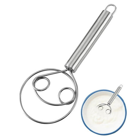 

Tohuu Dough Whisk Double Coil Head Stainless Steel Bread Whisk with Round Handle Traditional Dough Mixer Baking Tool for Bread Batter Cake Pastry helpful