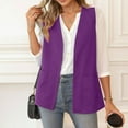 thumbnail image 2 of Timegard Womens Vests Sleeveless Cardigan Dressy Casual Fall Loose Fitting V Neck Open Front Vests Jackets with Pockets,Purple,XL, 2 of 8