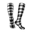 thumbnail image 4 of JUNZAN Fun Novelty Knee Warmer High Socks-White And Black Plaid, 4 of 9