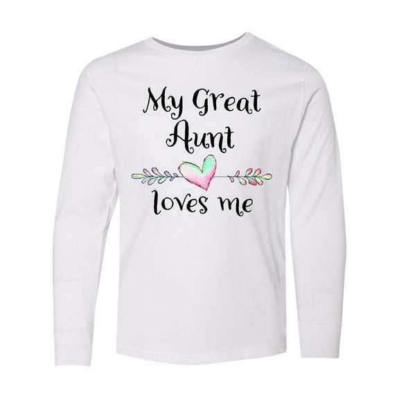Inktastic My Great Aunt Loves Me- Heart Long Sleeve Youth T-Shirt