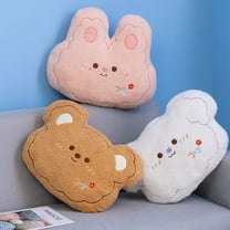 OFFIGAM Throw Pillows Bear Shaped Plush Comfortable For Living Room 1Pcs