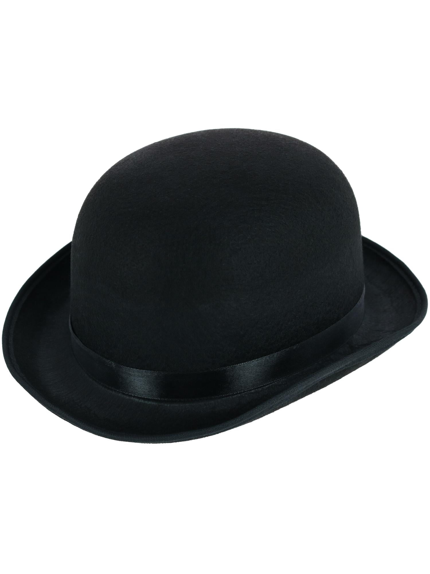 1920S 20'S BLACK SATIN BOWLER DERBY HAT GANGSTER COSTUMES HAT COKE HAT STEAMPUNK 