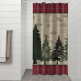 thumbnail image 2 of Red and Green Christmas Pattern Shower Curtain 36"x72" ,Bathroom Decorative Shower Curtains Set with 12 Hooks,Modern Waterproof Washable Shower Curtain, 2 of 6