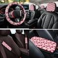 thumbnail image 4 of KUIFORTI Brown Cow Print 14 Pcs Automobile Seat Covers Full Set Car Seat Belt Pad Cover Steering Wheel Cover Seats Belt Pads Car Interior Automotive Fit for Cars SUV Sedans, 4 of 7