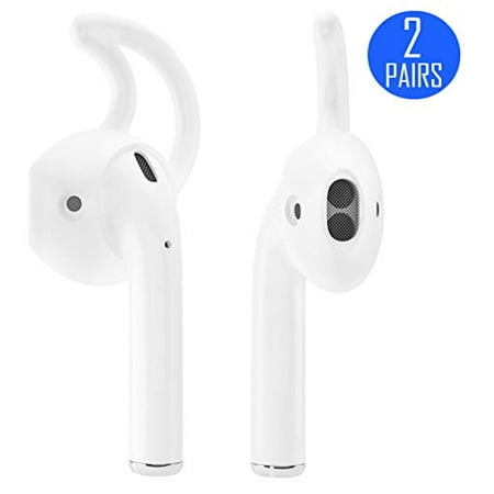 AirPods and EarPods Anti-Slip Covers and Hooks Attachment for Apple iPhone Earphones Headphones Earbuds - (2 Pairs)