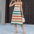 thumbnail image 5 of Women's Fashion Casual Checkered Striped Printed Dress, 5 of 6