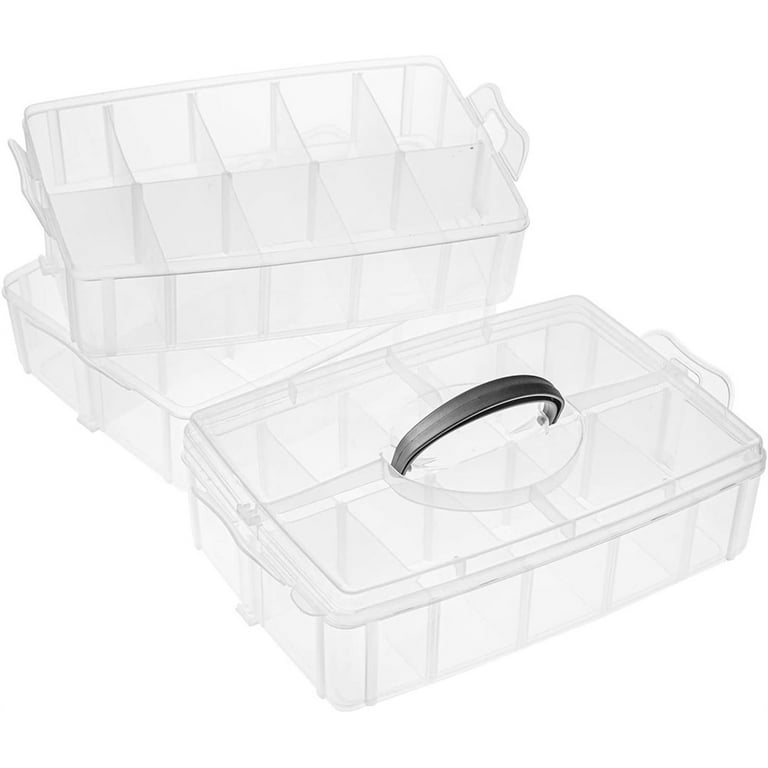 Bins & Things Stackable Storage Container with 30 Adjustable Compartments,  Clear, X-Large, 3-Tier, 30 Comprt - Foods Co.