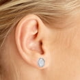 thumbnail image 4 of 10k Yellow Gold Oval White Topaz And Diamond Earrings, 4 of 4