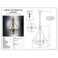 thumbnail image 6 of Urban Ambiance Luxury Farmhouse Chandelier, Medium Size: 24"H x 18.25"W, with Rustic Style Elements, Wood Grain Metal with Antique Black Finish, UQL2962 from the Swansea Collection, 6 of 7