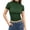 Blackish Green, variant on Women's Plus Size Solid Color Mock Neck Short Sleeve Slim Fit T Shirt, Breathable Stretchy Basic Tee for Summer Daily Layering, Soft and Comfortable Base Top Beige L