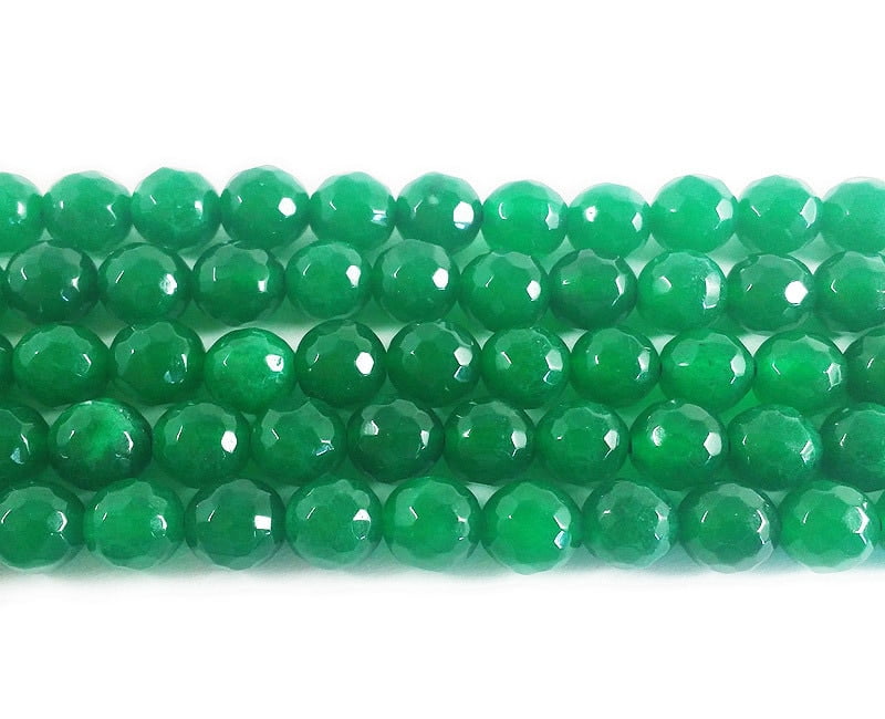 8mm Emerald green jade faceted round beads Genuine Natural Gemstone
