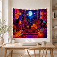 thumbnail image 4 of Black Cats & Pumpkins on Porch, Magical Moody Gothic Halloween Decor for Dark Art Lovers, Spooky Wall Art Halloween Gift Tapestry Wall Hanging for Bedroom, Living Room and Dorm, 4 of 6