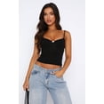 thumbnail image 1 of Faithtur Women Cami Tops Summer Slim Fit Spaghetti Strap Ribbed Crop Tops Low Cut Sleeveless Backless Bustier, 1 of 2