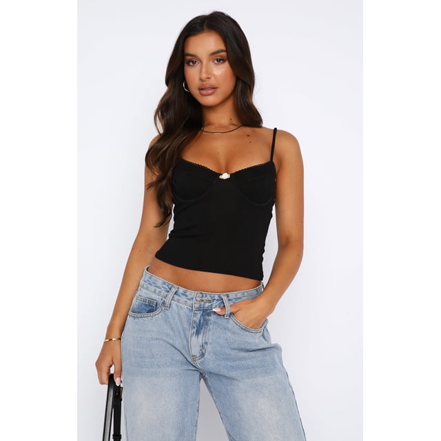 Faithtur Women Cami Tops Summer Slim Fit Spaghetti Strap Ribbed Crop Tops Low Cut Sleeveless Backless Bustier