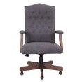 thumbnail image 3 of Kingfisher Lane Fauteuil de Direction Pivotant Moderne en Tissu de Lin, Gris Ardoise, 3 of 5