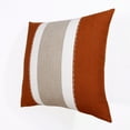thumbnail image 5 of Ox Bay Faye 20" x 20" Rust Striped Linen Adult Decorative Throw Pillow, 5 of 8