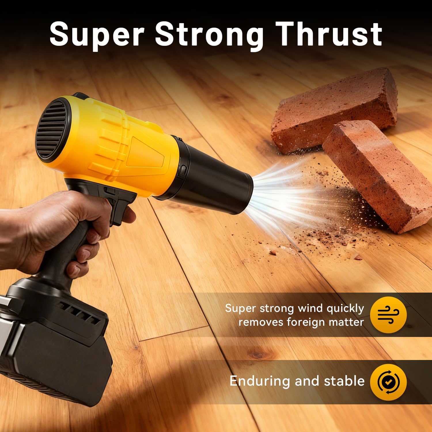 Leaf Blower Cordless - Lightweight Electric Handheld Blower with Battery and Charger, Infinitely Variable Speed, Replacement Nozzle, Turbojet Blower, Suitable for Yard Cleaning, Drying