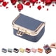 thumbnail image 1 of Lilyrhyme Mini joyero de piel auténtica Lilyrhyme, mini organizr de joyas, pequeño joyero de piel, mini joyero de viaje (azul), 1 of 3